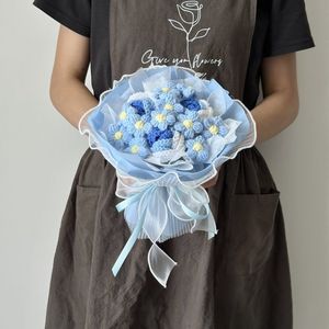 Bouquet tissé en fil tricoté à la main, tournesol et rose, cadeau pratique haut <span class=keywords><strong>de</strong></span> gamme pour la fête des enseignants en Chine, cadeau d'anniversaire pour <span class=keywords><strong>homme</strong></span> et femme - Product Image 6