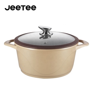 Durable no-stick de <span class=keywords><strong>aluminio</strong></span> caliente <span class=keywords><strong>olla</strong></span> cazuela fabricante de utensilios de cocina con inducción de <span class=keywords><strong>fondo</strong></span> y tapa de vidrio - Product Image 1