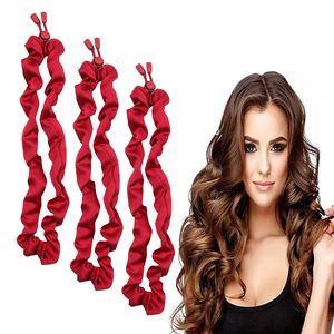 Vente en gros d'élastiques à <span class=keywords><strong>cheveux</strong></span> en satin de soie ajustables personnalisés, chouchous extra longs en satin, outils de frisage sans chaleur, bandeaux - Product Image 3