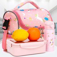 Sac fourre-tout refroidisseur sac à déjeuner Double Decker école mignon 2020 Eco isolé licorne dessin animé extérieur nourriture personnaliser Polyester pour les enfants