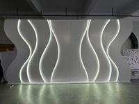 Arche de Mariage Personnalisée en Gros, Panneau d'Arrière-Plan 3D en PVC Blanc avec Lumière LED