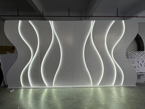Bán buôn đám cưới tùy chỉnh vòm <span class=keywords><strong>Backdrop</strong></span> PVC thiết kế 3D đám cưới trắng vòm <span class=keywords><strong>Backdrop</strong></span> Panel với LED Light - Product Image 3