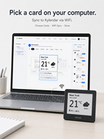 Kylendar Mini 4.2 "E-Paper Smart Calendrier PC Carte Sélection WiFi Synchronisation Météo Horloge À Faire Nouvelles Finance Bureau Tableau de Bord Affichage