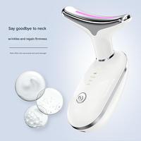 Appareil de beauté pour le visage et le cou, soin de la peau à domicile, avec lumière douce apaisante et vibrations pour un massage liftant rafraîchissant et lissant du visage
