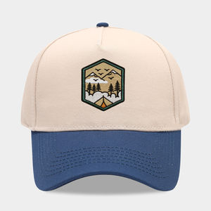Gorra de béisbol deportiva de 5 paneles con parche bordado, absorción de humedad, protección solar, logotipo personalizado, gorras para papá al por mayor para exteriores - Product Image 1