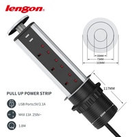 Enchufe universal de 3 vías para escritorio, toma de corriente eléctrica emergente con usb, gran oferta para Reino Unido