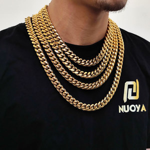 Collar cubano de Hip Hop para hombre, chapado en PVD 316L, hebilla de resorte individual, cadenas cifradas de tierra de acero inoxidable, joyería urbana Chic - Product Image 4