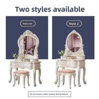 Table de toilette moderne minimaliste de style européen et français avec tiroirs et tabouret de maquillage en MDF pour chambre à coucher et petit appartement
