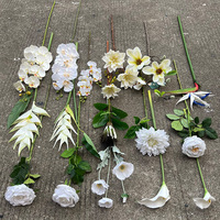 Bunga Artifisial Campuran Putih Hydrangea Mawar Peony Lily Dekorasi Jalan Pernikahan Grosir