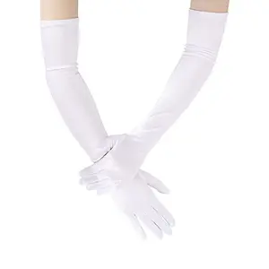 Wholesale Multiple Colors Super Long Sexy Stretchy Dancing Party Accessories Ice Silk Satin Arm Sleeves