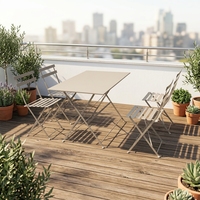 Ensemble bistrot moderne en métal EVERSHINE - Meubles pliants d'extérieur