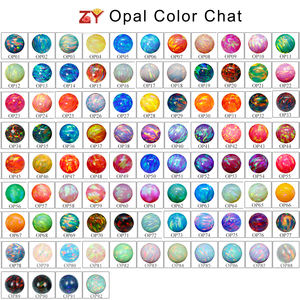 卸売 ボールオパールビーズ 2mm 3mm 4mm 5mm 6mm 合成ファイアオパール フルホール/ハーフホール/穴なし オパールストーン 価格 - Product Image 4