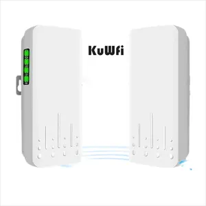 2023 hot sale KuWFi 2km long range wireless cpe coverage long distance network 48v poe power waterproof wifi bridge for outdoor