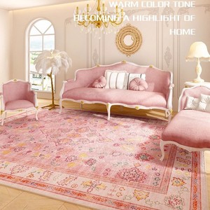 Tapis de salon de style <span class=keywords><strong>persan</strong></span>, imprimé de plantes et de fleurs, motif rose princesse, doux, facile d'entretien, pliable - Product Image 2