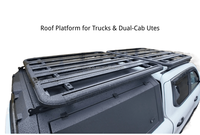 Accessoires de survol de terrain 4x4, pièces de tourisme 4x4, plateforme de toit plate en aluminium universelle 1,25*1,35 m pour pick-up