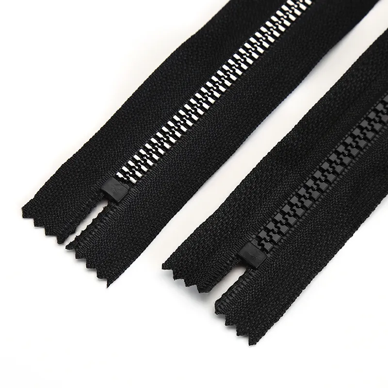 Zipper Factory Direct Sale Open End Plastic Resin Zipper for Luggage Bags Home Textile Copy Metal Shiny Teeth Jacket Zipper