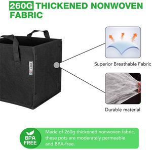 Sacs de culture carrés multi-tailles en tissu non tissé Choix <span class=keywords><strong>du</strong></span> <span class=keywords><strong>jardinier</strong></span> avec poignées pour la plantation de jardin et les jardiniers - Product Image 6