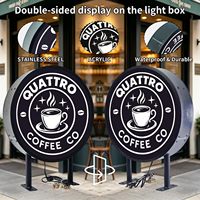 Boîte à lumière LED double face personnalisée en aluminium, étanche, avec logo lumineux pour décoration murale