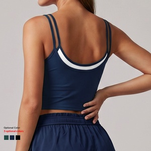 Sujetador deportivo acolchado de alto soporte para <span class=keywords><strong>mujer</strong></span>, de secado rápido, con tirantes cruzados, de elastano/nailon, para correr y entrenar, tipo camisola. - Product Image 2