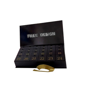 럭셔리 수제 사용자 정의 검은 판지 상자 12/24/25 일 카운트 다운 자기 폐쇄 강림절 달력 상자 - Product Image 2