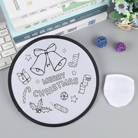 Éventails ronds pliables personnalisés en nylon imprimés par sublimation DIY, type frisbee, pour promotion estivale