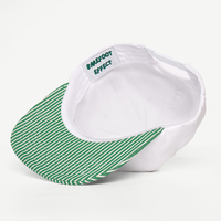 Casquette de camping 5 panneaux non structurée à visière rayée contrastante en sergé de coton brodé motif planche de surf 'Summer Vibes'