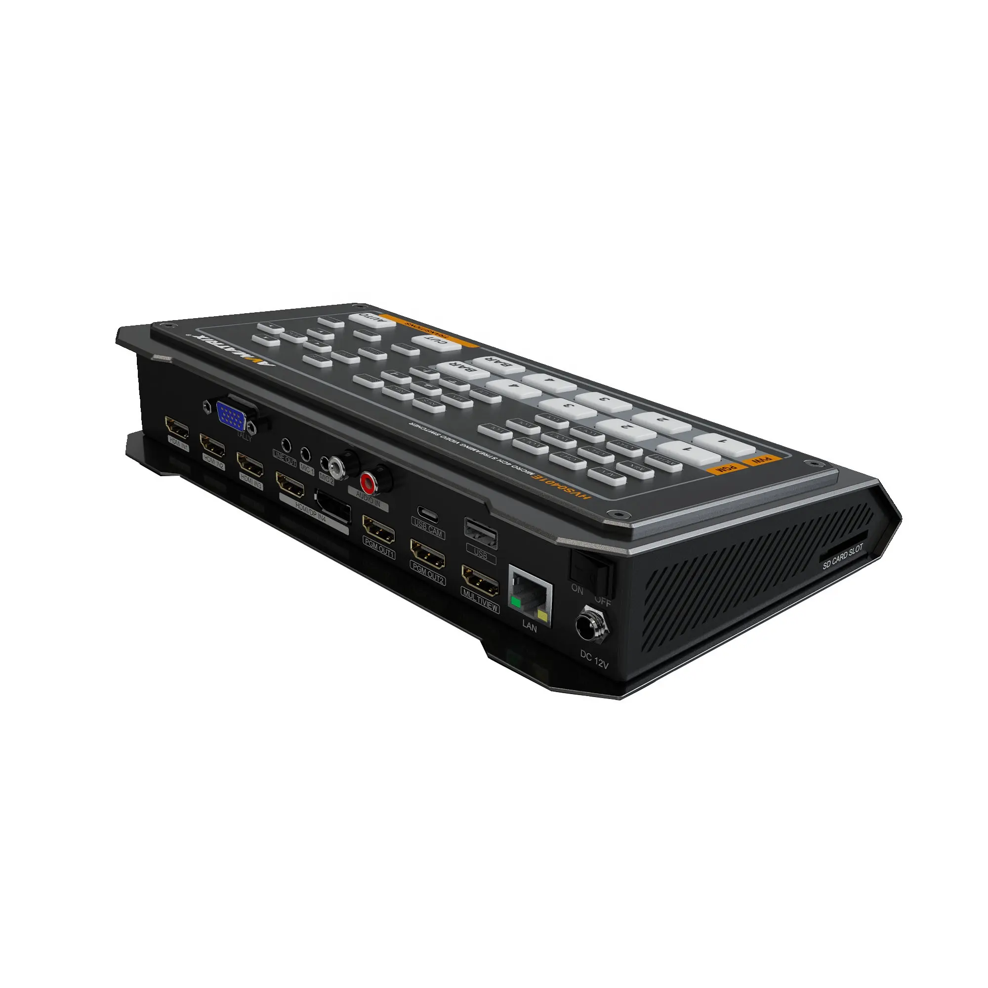 Avmatrix HVS0401E трансляции 5 канала HDMI/DP потокового видео коммутатор OBS прямая трансляция аудио Миксер с PGM запись