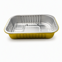 Contenants alimentaires rectangulaires en aluminium doré coloré Wanhao avec couvercles, emballages jetables à emporter, vente en gros OEM en vrac