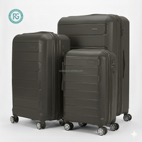 Valise de voyage d'affaires portable et extensible 20 pouces en plastique PP durable avec serrure TSA, roulettes silencieuses et légères