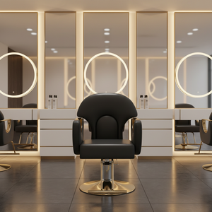 Muebles de peluquería modernos Precio bajo Silla de estilo simple negra para barbería - Product Image 3