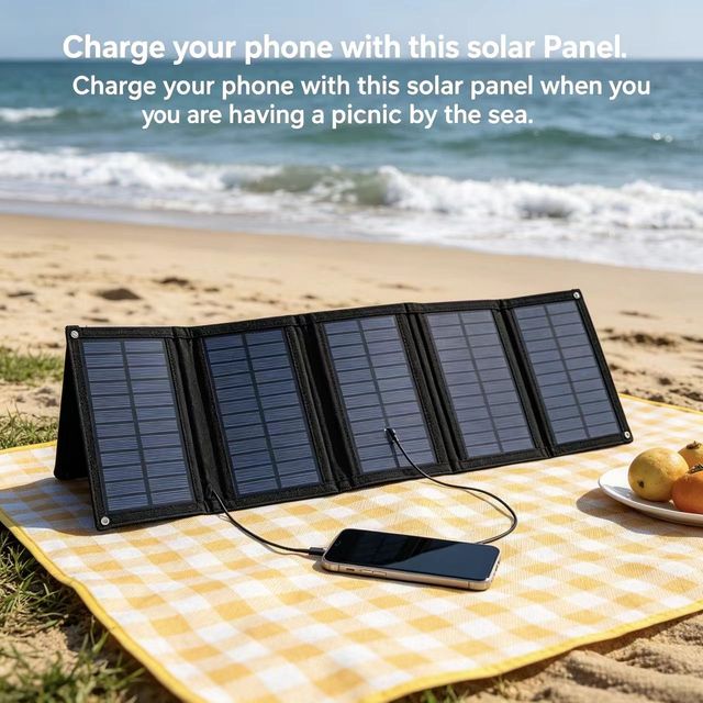 Fengming Foldable Monocrystalline Solar Panel 200W High Efficiency Portable Solar Charger USB/DC Output Black Camping RV Laptop
