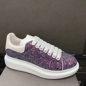 Chaussures de marche respirantes à lacets tendance été Europe États-Unis, mocassins pour hommes et femmes, semelle épaisse, couleur violet flash et blanc - Product Image 2