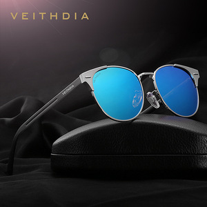 Veithdia Sunglasses Aluminum Magnesium Frame Blue <b>Mirror</b> Lens UV400 Protection Unisex Outdoor Use - Product Image 1