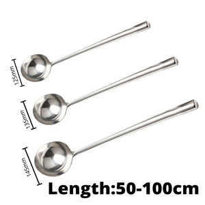 Cucharón de sopa grande de acero inoxidable con mango largo de 28-40 pulgadas, herramienta para Cocinar en casa, apto para lavavajillas - Product Image 4