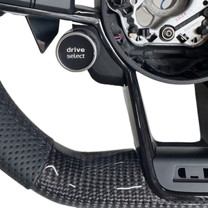 Volant de direction en cuir véritable en fibre de carbone amélioré, vente chaude, pour <span class=keywords><strong>AUDI</strong></span> A3 A4 A5 A6 RS3 RS4 RS5 <span class=keywords><strong>RS6</strong></span> S8 Q3 Q5 TT R8, style course - Product Image 3