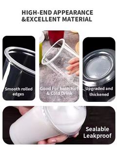 Gobelet en plastique à fond rond personnalisé jetable 12oz 16oz 500ml 700ml PP transparent en forme de U bulle lait thé blister boissons froides tasse PP - Product Image 2