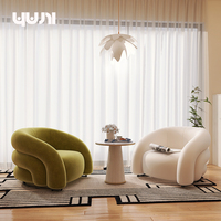 Haut de gamme Designer unique canapé chaise tissu incurvé loisirs bureau à domicile Simple moderne salon lumière luxe petit paresseux pour Bar