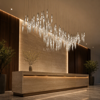 Lustre en verre soufflé à la main sur mesure de grande taille pour hall d'hôtel, grand projet d'éclairage d'atrium, villa, centre commercial, club, salon, lampe suspendue