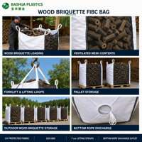 Grand sac pour le stockage du bois 2000 kg, sac en filet ventilé pour bois de chauffage, sac jumbo FIBC, sac en vrac, traité anti-UV, réutilisable, robuste, saco de lena