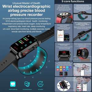 Montre connectée de luxe S11 avec mesure de la pression artérielle et ECG, test précis par pompe à air de type ballon, suivi d'activité physique - Product Image 2
