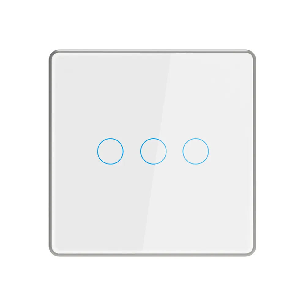 Interrupteur intelligent 3 gangs Tuya Zigbee 220v pour maison intelligente EU UK Zigbee sans rétention magnétique de mur capacitif