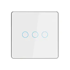 Interruptor inteligente tuya zigbee, interruptor magnético de 3 gang 220v para casa inteligente eu uk zigbee sem capacitivo de parede