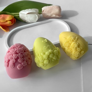 Handmade DIY Chocolate Baking Mold Easter Decoration Egg Flower Rose Candle Handmade Soap <b>Silicone</b> Molds - Product Image 2