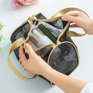 Custom Logo Foldable Travel Makeup <b>Bag</b> Portable Transport Mesh Zipper <b>Pouch</b> Cosmetic <b>Bag</b> <b>for</b> <b>Women</b> - Product Image 4