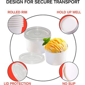 750ML 1.5L Custom Kraft Paper Food Bowl Disposable Takeaway Soup Hamburger Sandwich Recyclable <b>Compostable</b> Bowl Lid - Product Image 3