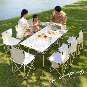 Đồ Nội Thất Ngoài Trời Đặt Có Thể Gập Lại Bàn Và Ghế Với Trứng Cuộn Dã Ngoại Thiết Bị Đầy Đủ Thiết Lập Sắt Thiết Kế Tích Hợp - Product Image 5