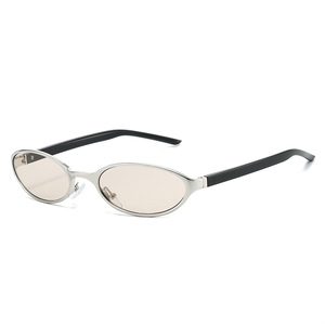 Nuevas Gafas de Sol Unisex de Diseño Y2K con Montura Ovalada y Patillas Metálicas, Protección UV400, para Hombre y Mujer, 2026 - Product Image 1