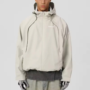 Abrigo de gimnasio funcional al aire libre con capucha de alta calidad personalizado para hombre chaqueta de chándal cortavientos con cremallera completa - Product Image 3