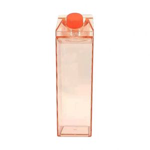 Bouteille d'eau mignonne en forme de carton de lait avec couvercle pour le sport, bouteille de boisson en plastique - Product Image 1