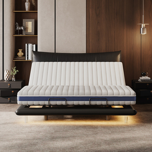 Умная кровать с регулировкой нулевой гравитации, обивка из натуральной кожи, плавающая платформа, полный комплект для двоих, беспроводное управление - Product Image 2